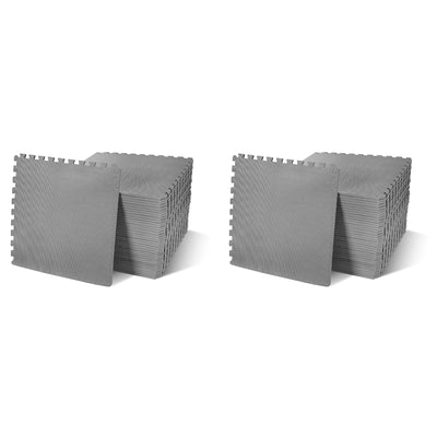 BalanceFrom Fitness 144 Sq Ft Interlocking Exercise Mat Tiles, Gray (2 Pack) - VMInnovations
