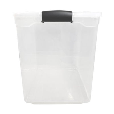 HOMZ 112 Quart Latching Plastic Storage Container, Extra Large, Clear (4 Pack)