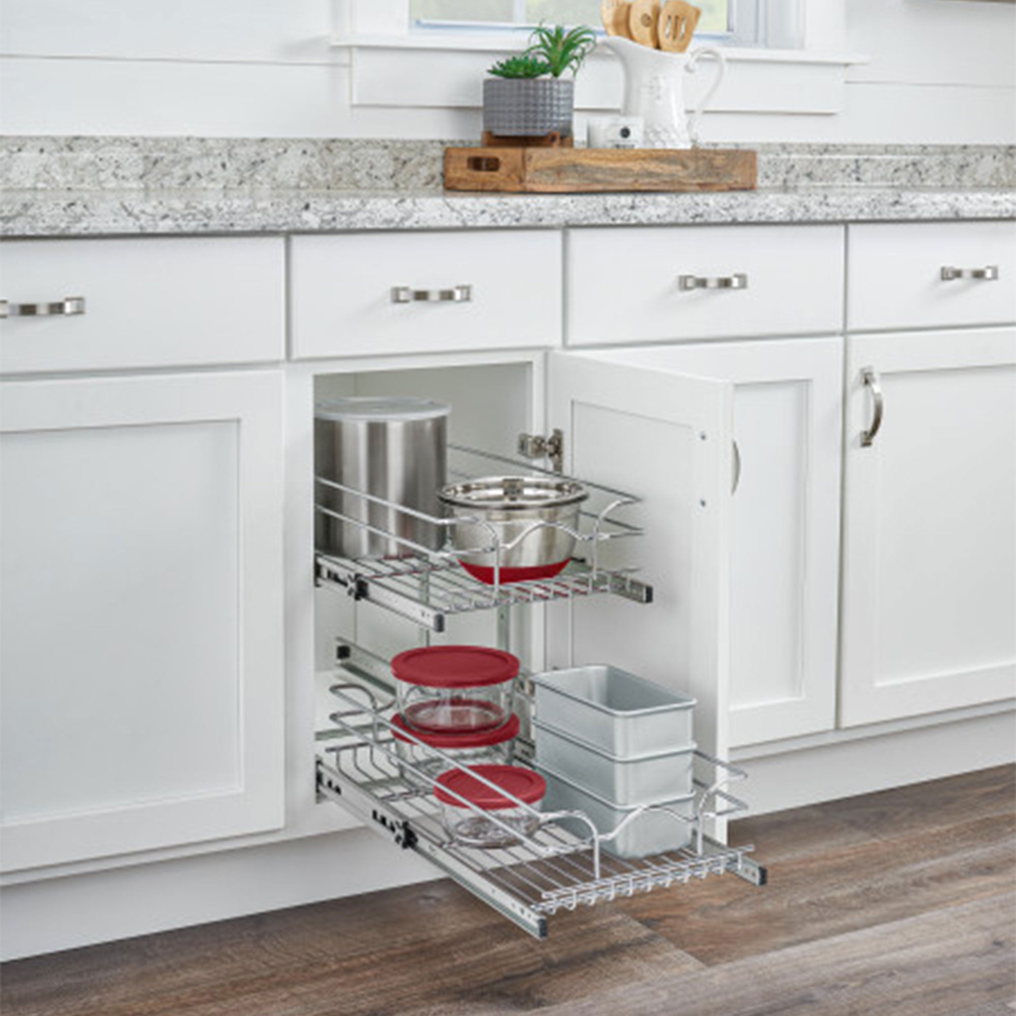 Rev-A-Shelf Kitchen Pull Out Shelf Organizer, 12 x 18 In, 5WB2-1218CR-1 (3 Pack)