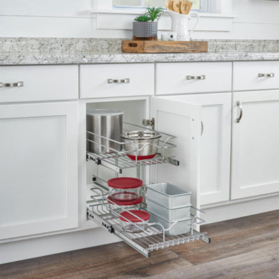 Rev-A-Shelf Kitchen Pull Out Shelf Organizer, 12 x 18 In, 5WB2-1218CR-1 (3 Pack)