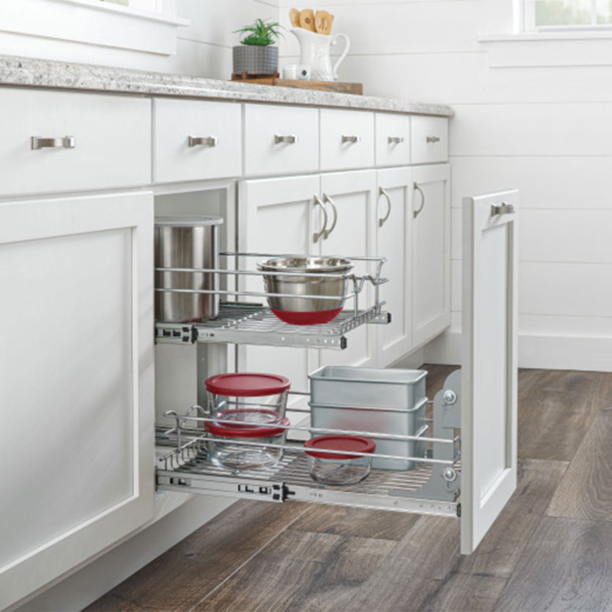 Rev-A-Shelf Kitchen Pull Out Shelf Organizer, 12 x 18 In, 5WB2-1218CR-1 (3 Pack)