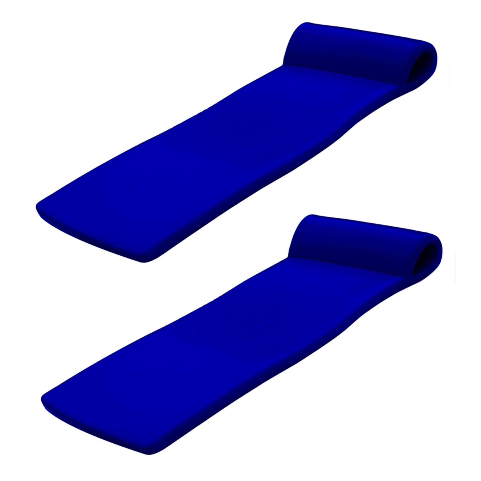 TRC Recreation Sunsation 1.75" Thick Foam Lounger Pool Float, 2 Pack, Navy Blue - VMInnovations