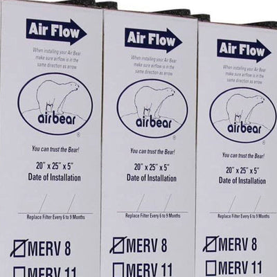 Trion 255649-102 Air Bear 20 x 25 x 5 Inch MERV 8 Air Purifier Filter (6 Pack) - VMInnovations