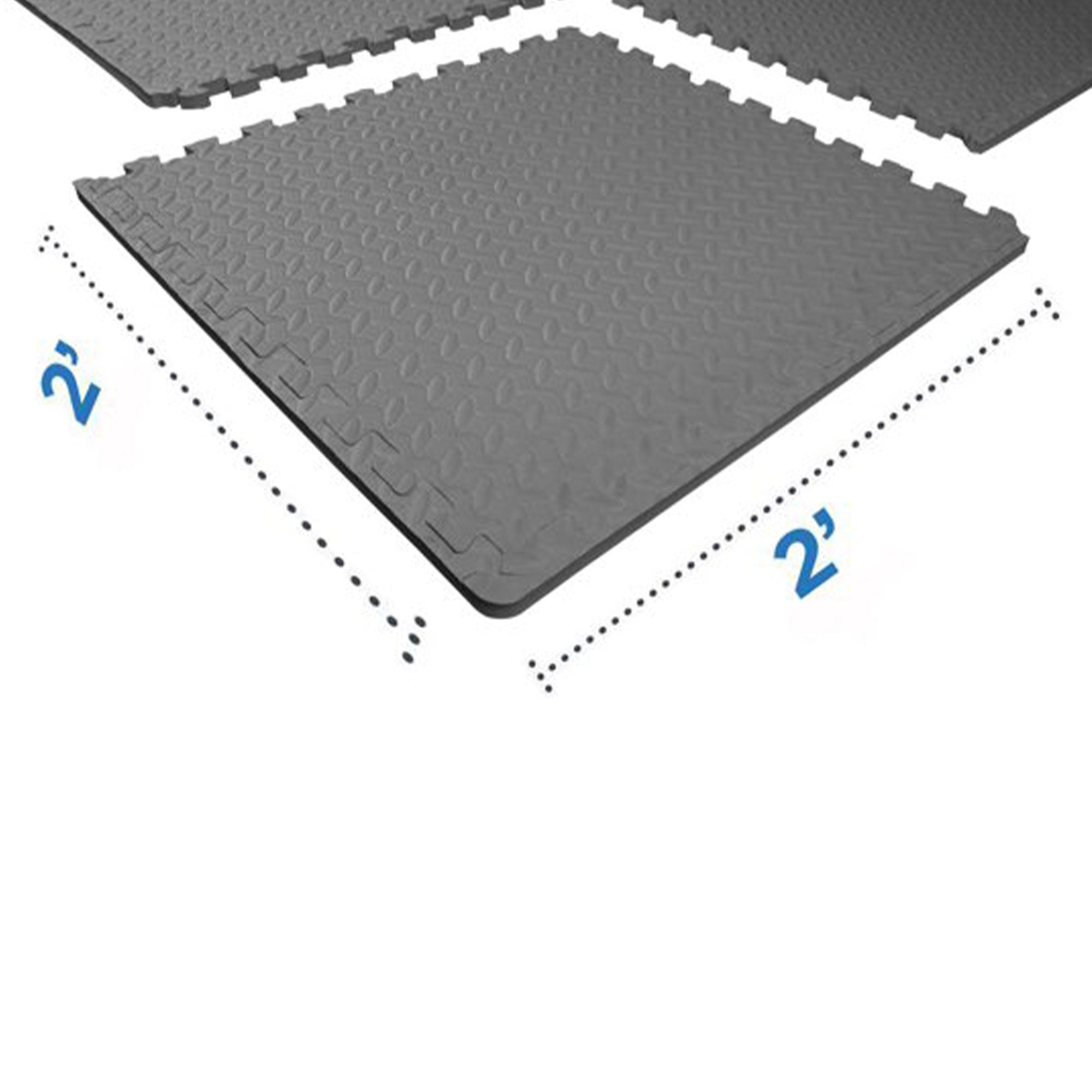 BalanceFrom Fitness Foam Interlocking Exercise Floor Mat, 96 SqFt, Gray (2 Pack) - VMInnovations