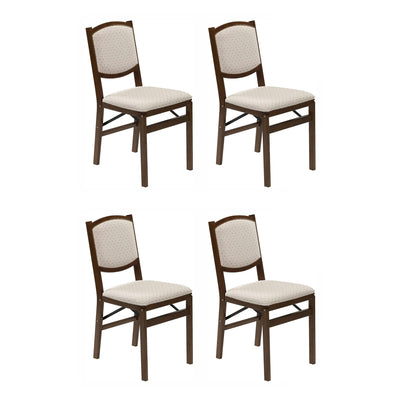 Stakmore Contemporary Upholstered Back Fruitwood Folding Dining Chair (4 Pack)