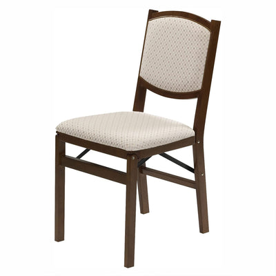Stakmore Contemporary Upholstered Back Fruitwood Folding Dining Chair (4 Pack)
