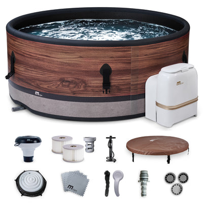 M Spa Round Inflatable Bubble Massage Spa, 4 to 6 Person Hot Tub, Duet(Open Box)