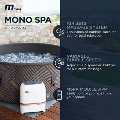 MSpa Mono 138 Jets 930L 6 Person Bubble Hot Tub Spa w/Control Box, Gold (Used)