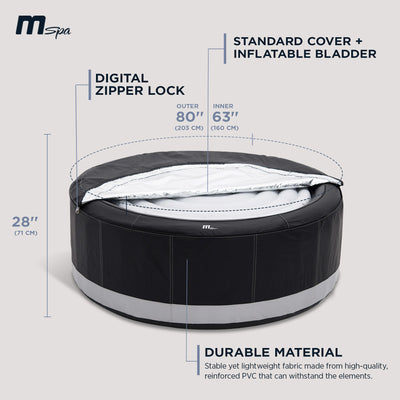 MSpa Round Inflatable Bubble Spa with Energy Efficient Cover, Super Camaro - VMInnovations