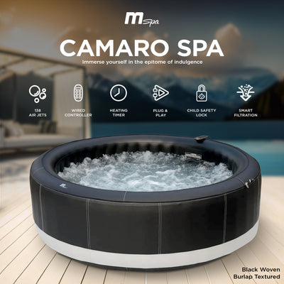 MSpa Round Inflatable Bubble Massage Spa, 4 to 6 Person Hot Tub, Super Camaro