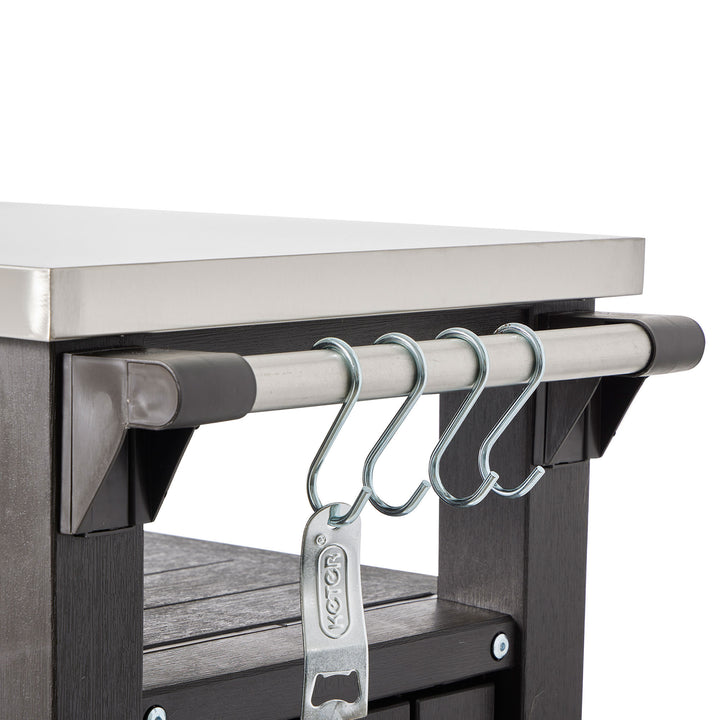 Keter Unity 40 Gallon Stainless Steel Top Storage Grilling Bar Cart (Set of 2)