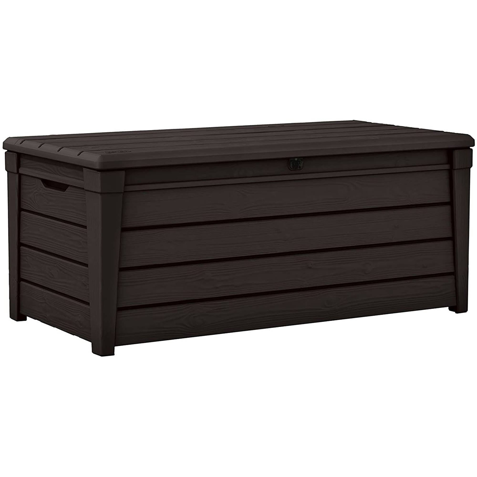 Keter Unity 40 Gal Grilling Bar Cart with Brightwood 120 Gal Storage Deck Box