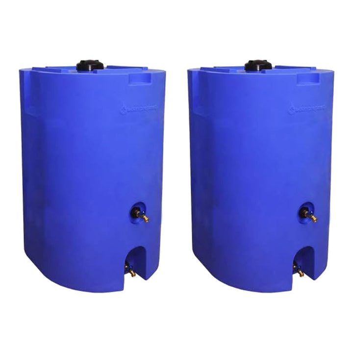 WaterPrepared 160 Gal Stackable Design Utility Water Tank w/ Large Cap, (2 Pack)