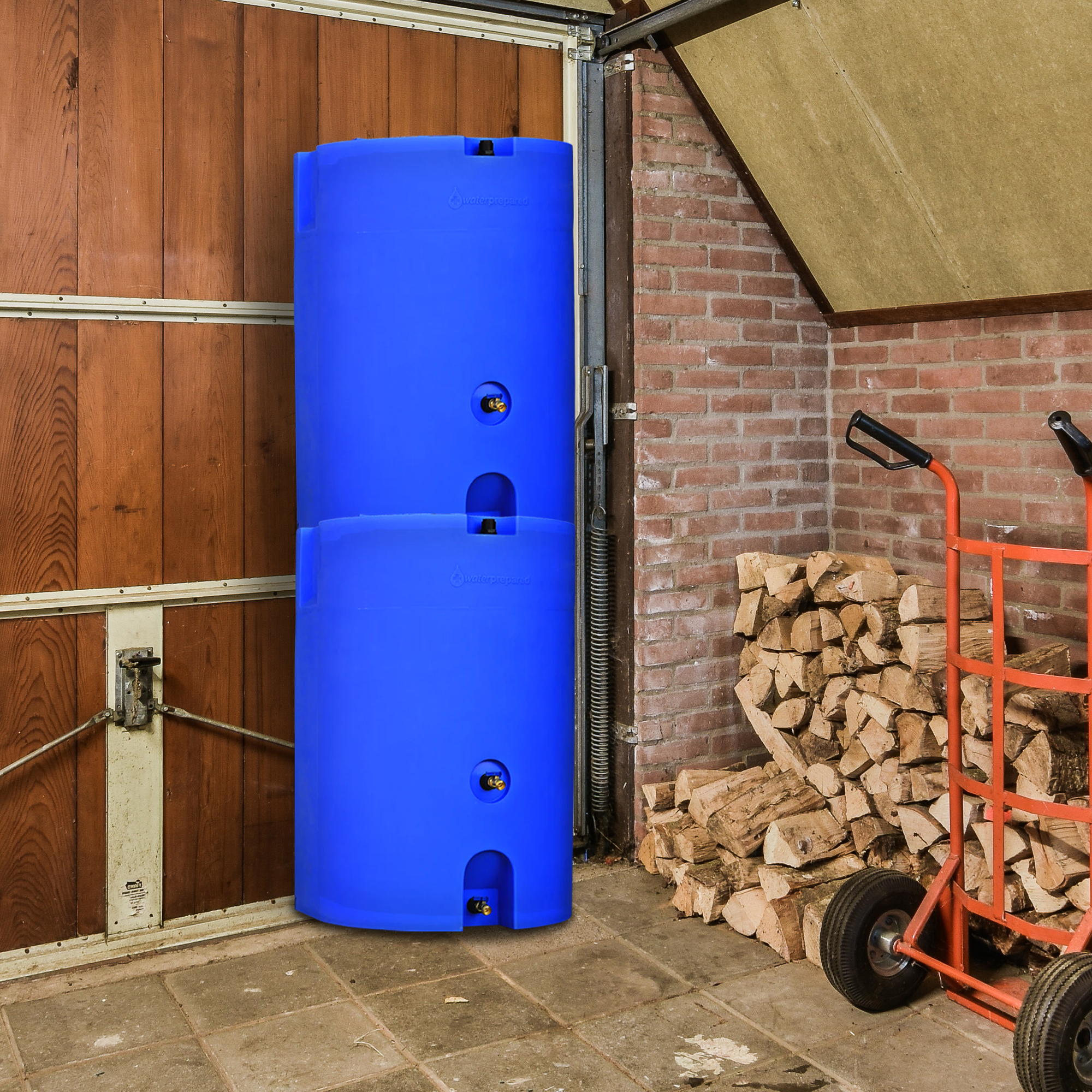 WaterPrepared 160 Gal Stackable Design Utility Water Tank w/ Large Cap, (2 Pack) - VMInnovations