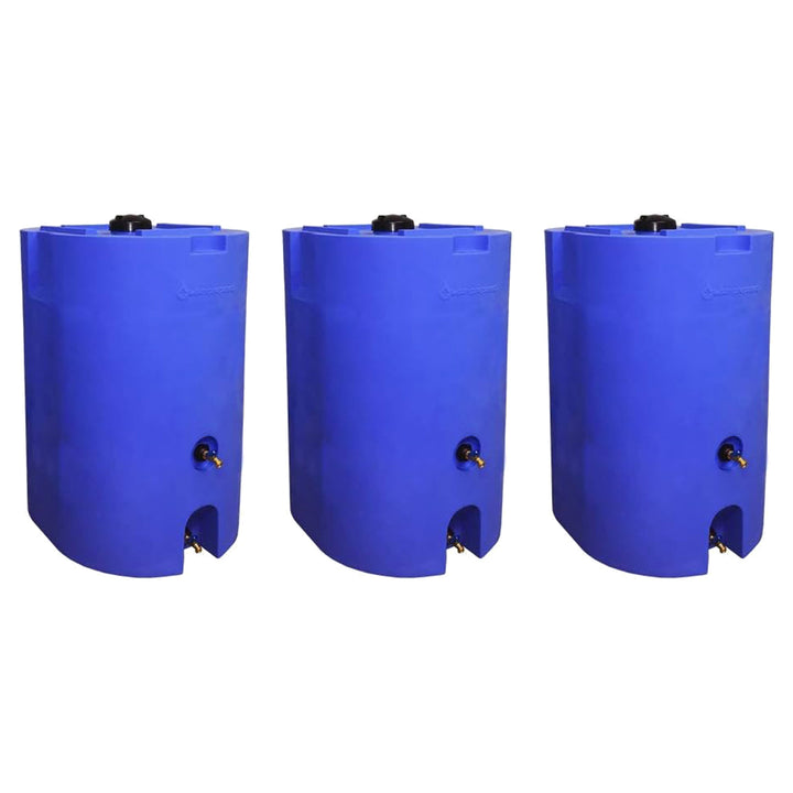 WaterPrepared 160 Gal Stackable Design Utility Water Tank w/ Large Cap, (3 Pack)