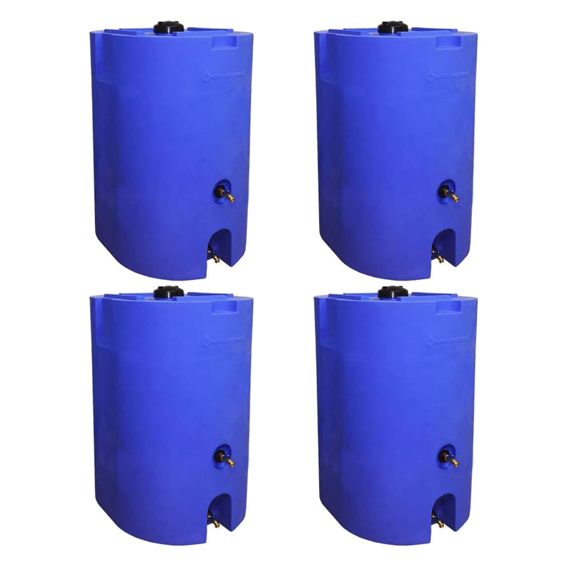 WaterPrepared 160 Gal Stackable Design Utility Water Tank w/ Large Cap, (4 Pack)