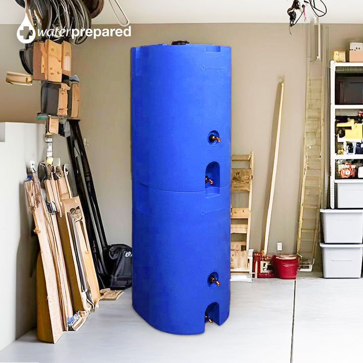 WaterPrepared 160 Gal Stackable Utility Water Tank w/Large Cap, Blue (Open Box) - VMInnovations