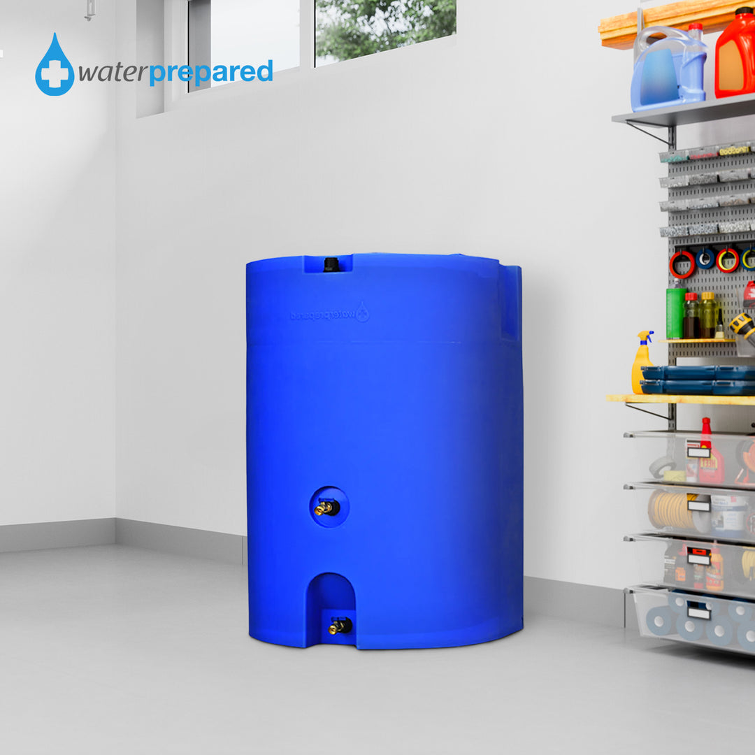 WaterPrepared 160 Gal Stackable Utility Water Tank w/Large Cap, Blue (Open Box) - VMInnovations