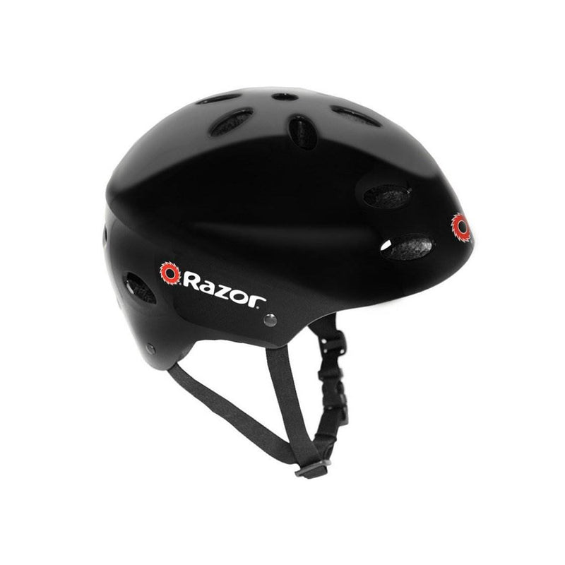 Razor V17 Childrens Bike/Scooter/Skateboard Helmet, Glossy Black | 97780 (Used)