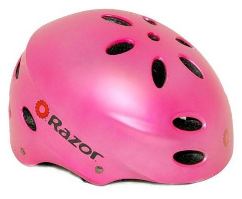 Razor V17 Child Multi Sport Kids Safety Helmet, Satin Pink (Used)