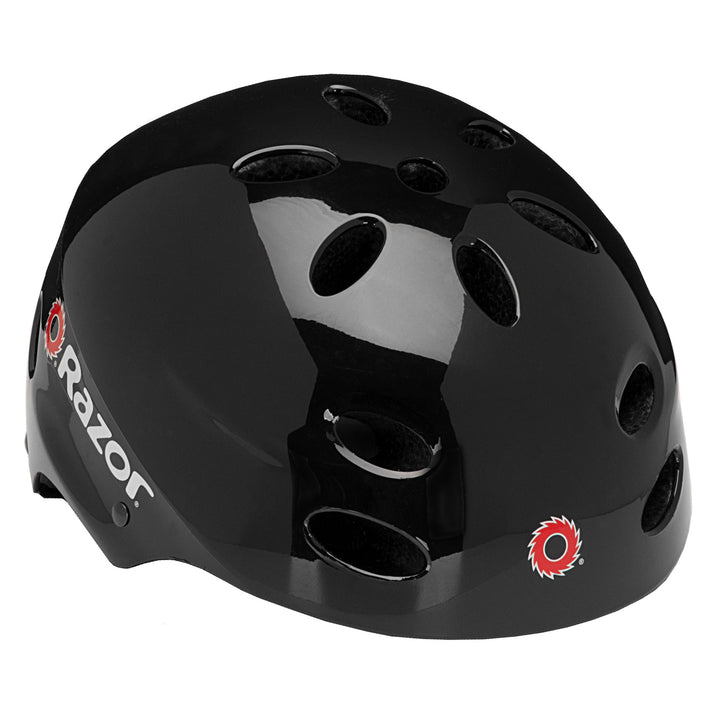 Razor V17 Youth Skateboard/Scooter/Bike Sport Helmet, Glossy Black (Used)