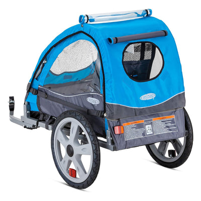 InStep Sync Single Seat Bike Trailer, Max Weight 40 lbs., 5-Point Harness, Blue - VMInnovations