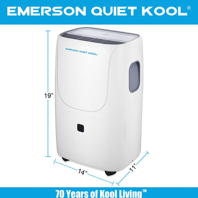 Emerson Quiet Kool 40 Pint Digital Dehumidifier w/3 Fan Speeds, White (Open Box)