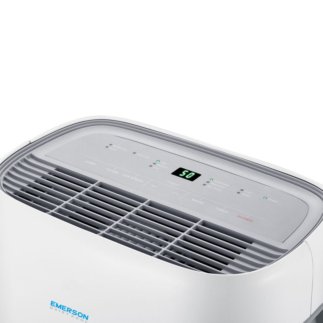 Emerson Quiet Kool 40 Pint Digital Dehumidifier w/3 Fan Speeds, White (Open Box) - VMInnovations