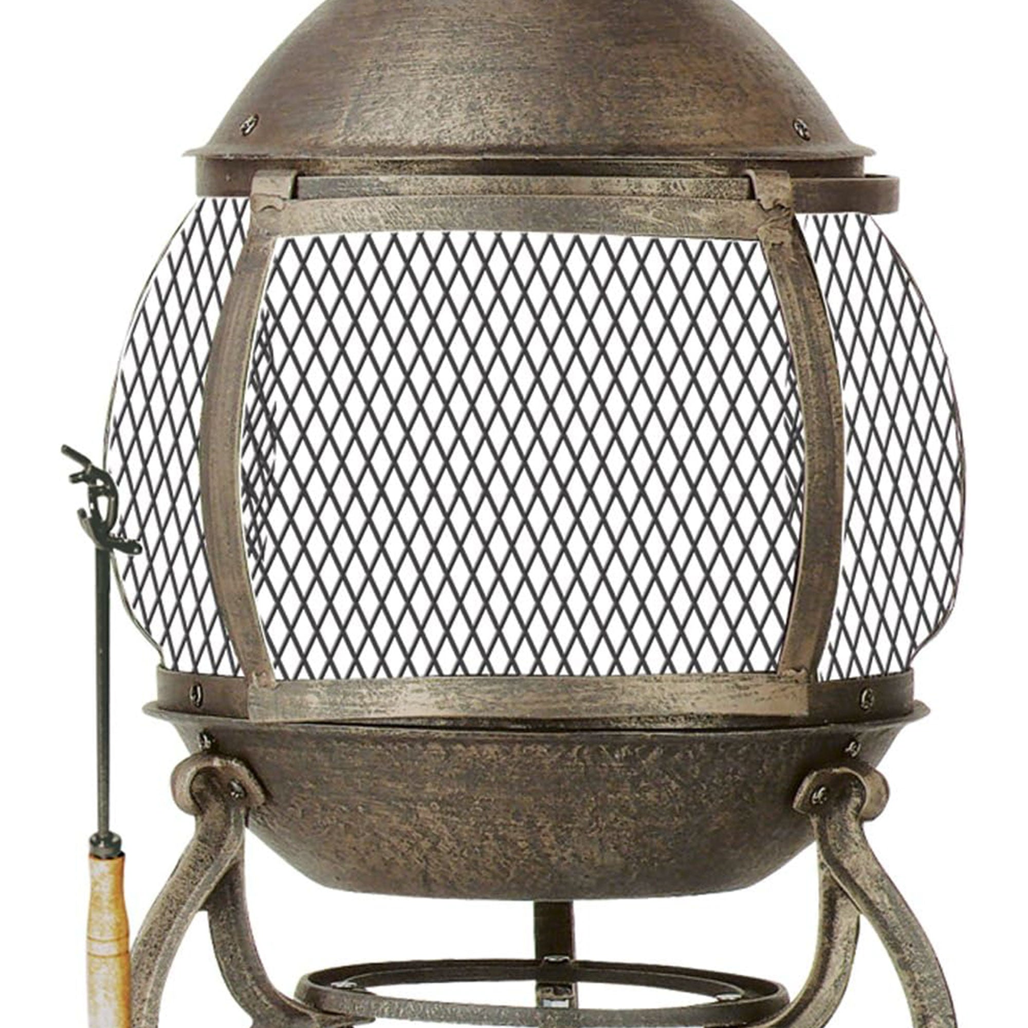Deckmate Corona 3 Feet High Outdoor Steel Fireplace with Chimenea Construction