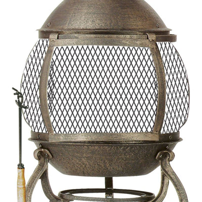 Deckmate Corona 3 Feet High Outdoor Steel Fireplace with Chimenea Construction