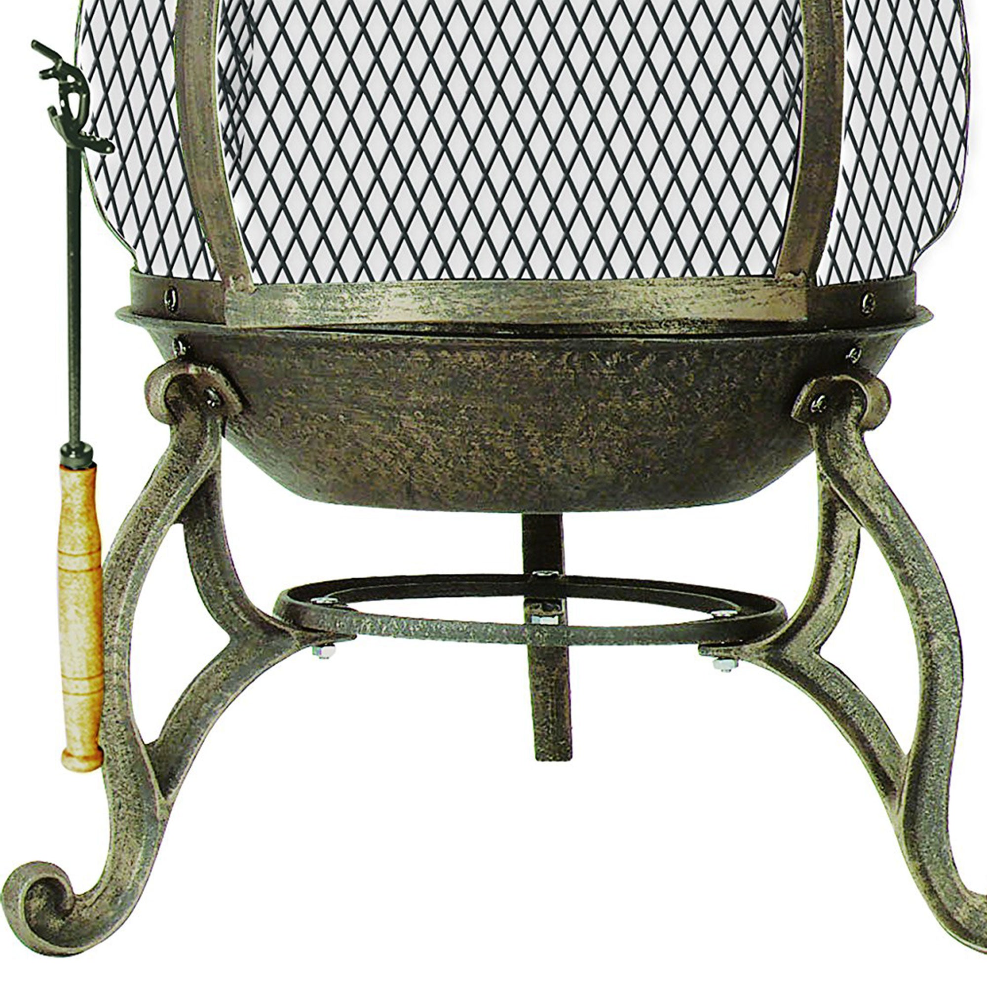 Deckmate Corona 3 Feet High Outdoor Steel Fireplace with Chimenea Construction