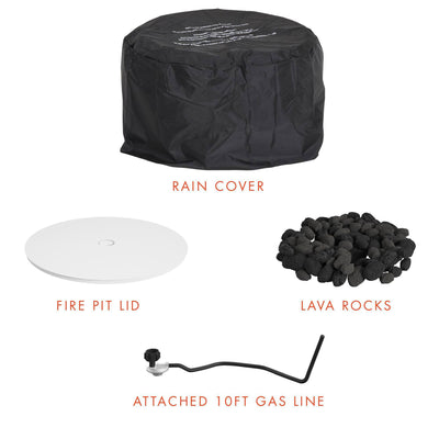 Cosmopolitan Astra Collection 23" Fire Pit w/Spark Ignition, Dark Gray(Open Box) - VMInnovations