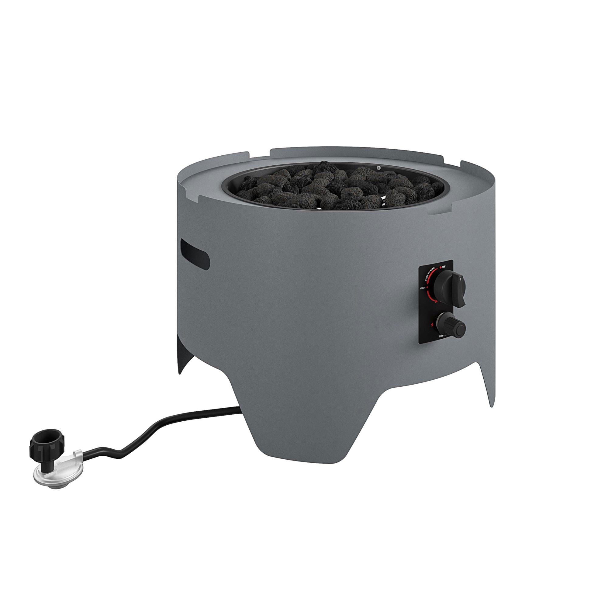 Cosmopolitan Astra Collection 23" Fire Pit w/Spark Ignition, Dark Gray(Open Box) - VMInnovations