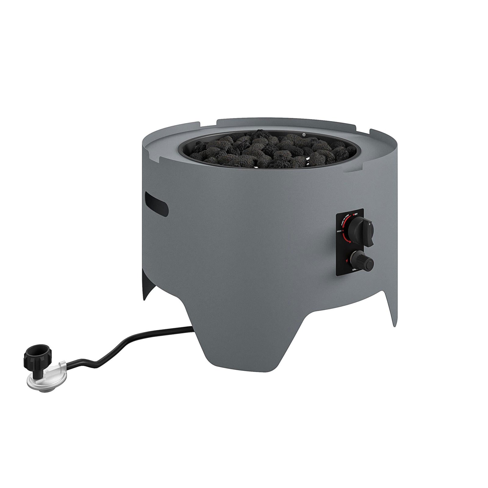 Cosmopolitan Astra Collection 23 Inch Fire Pit with Spark Ignition, Dark Gray - VMInnovations