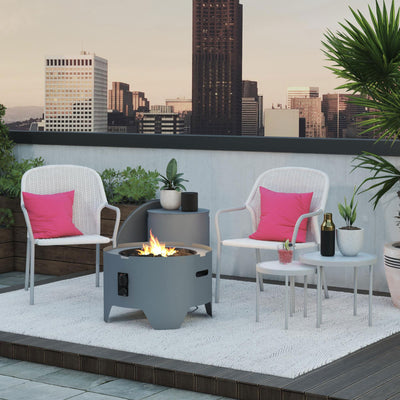 Cosmopolitan Astra Collection 23 Inch Fire Pit with Spark Ignition, Dark Gray - VMInnovations