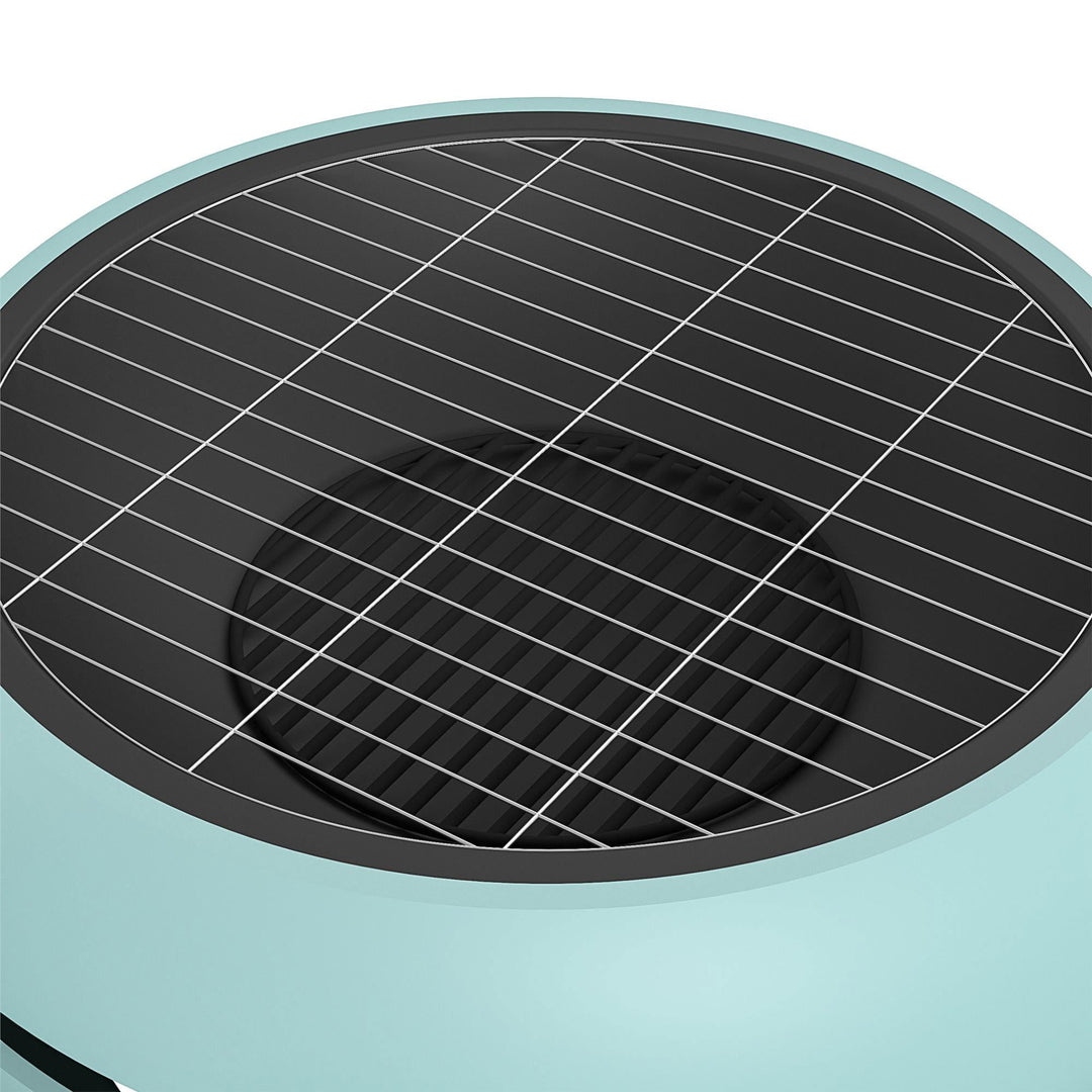 Novogratz Asher 27 Inch Wood Burning Fire Pit with Grilling Surface, Aqua Haze - VMInnovations