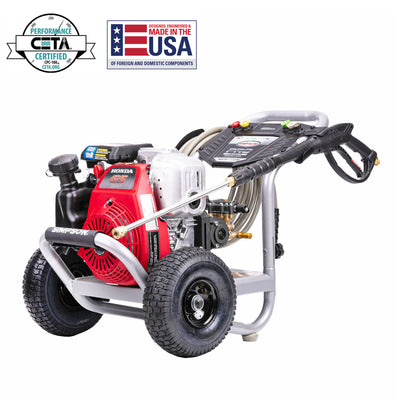 SIMPSON PowerShot Gas Pressure Washer with Engine and Steel Frame Design, Red - VMInnovations