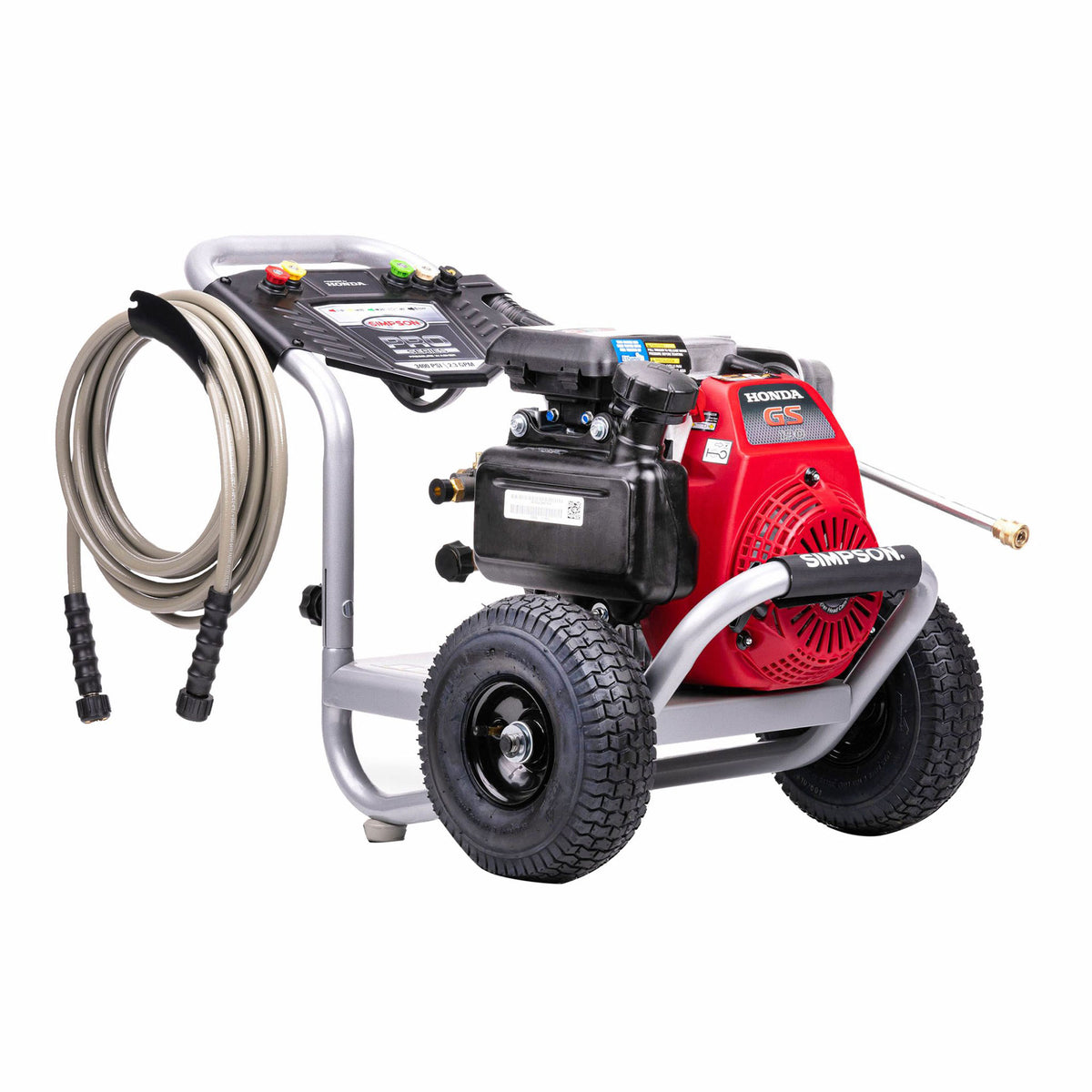SIMPSON PowerShot Gas Pressure Washer with Engine and Steel Frame Design, Red - VMInnovations
