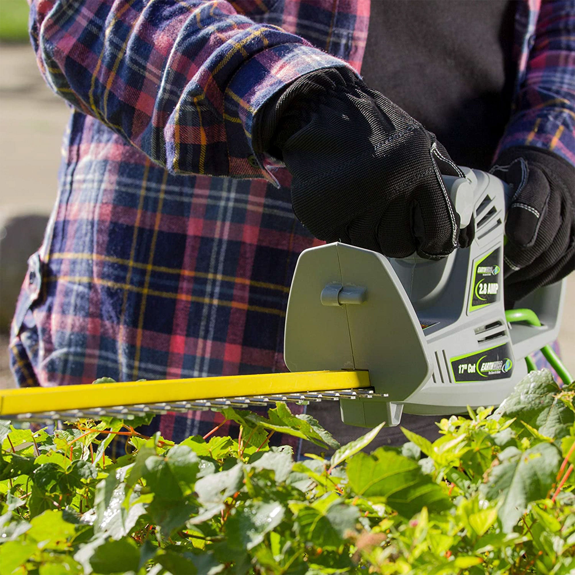 Earthwise 17 Inch Corded Electric Plug-In Hedge Trimmer with 2.8 Amp Motor, Gray - VMInnovations