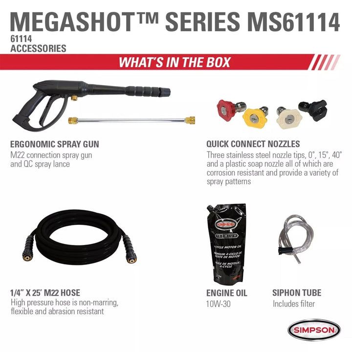 SIMPSON Gas Pressure Washer Engine and Steel Frame, Black (Refurbished) (Used) - VMInnovations