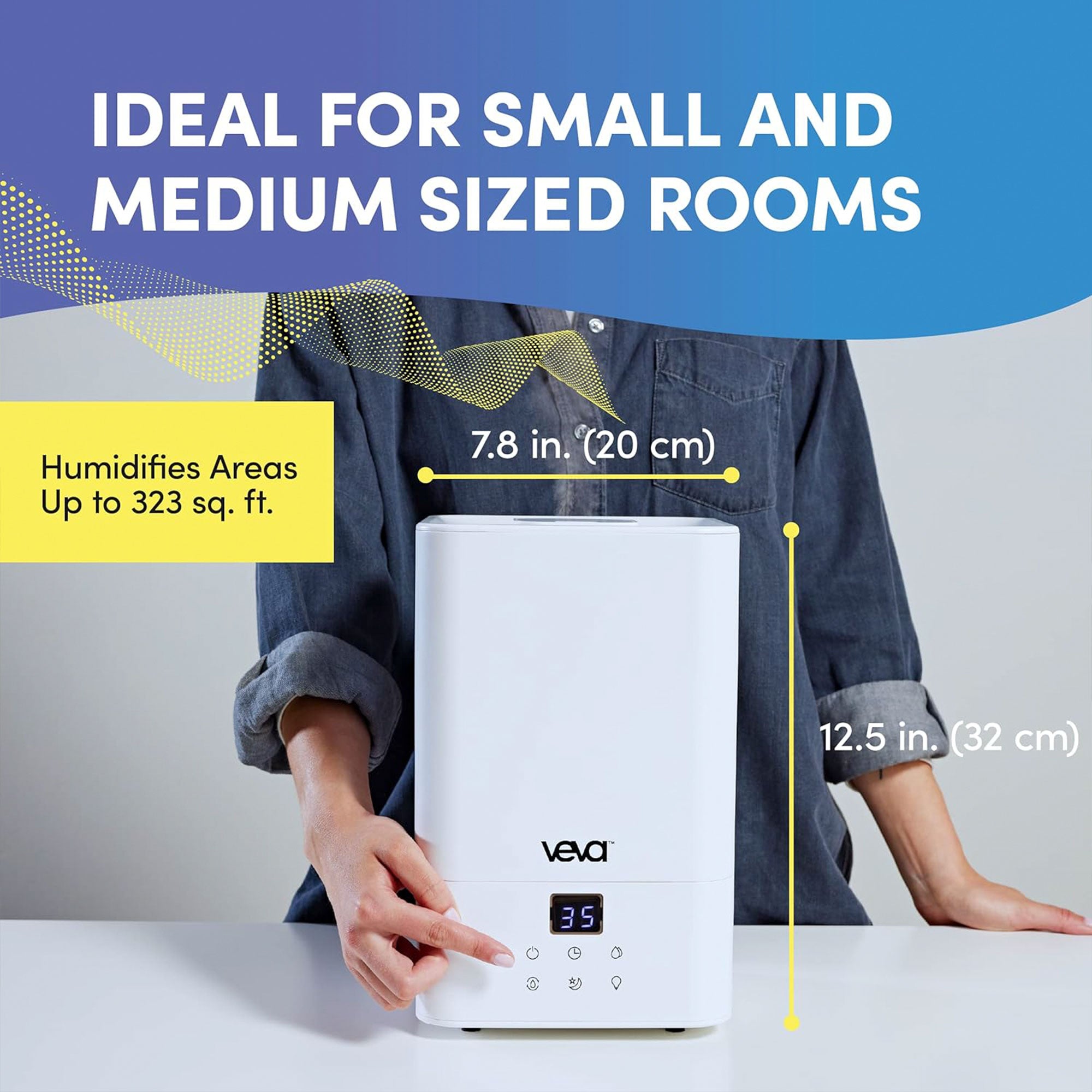Veva Cool Mist Water Vaporizer Essential Oil Humidifiers for Bedroom Large Room - VMInnovations
