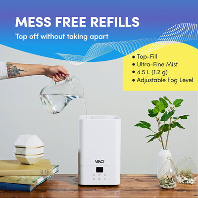 Veva Cool Mist Water Vaporizer Essential Oil Humidifiers for Bedroom Large Room - VMInnovations