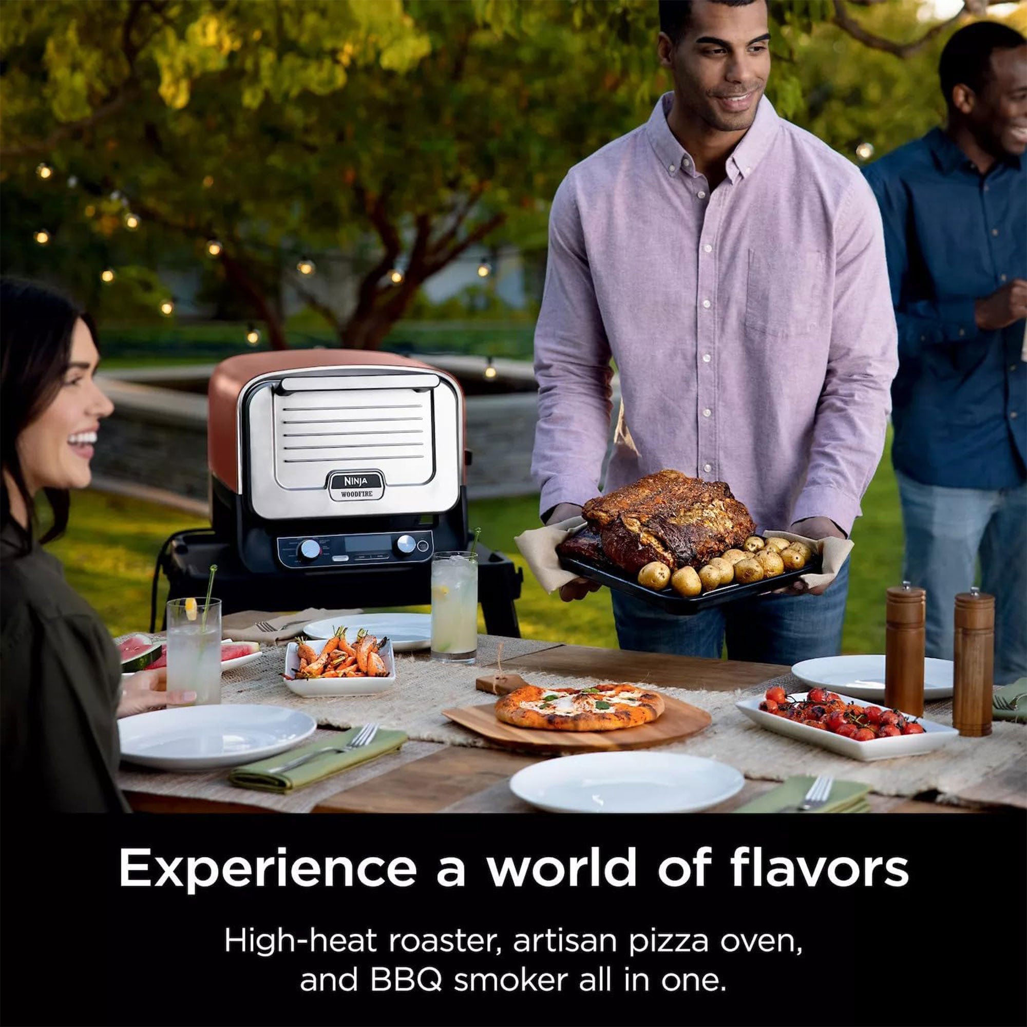 Ninja 8-in-1 Electric Programmable Metal Woodfire Pizza Oven, Grey (Used) - VMInnovations