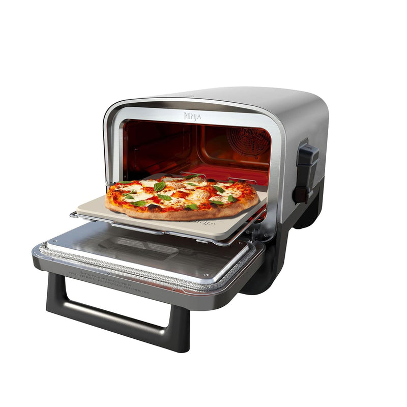 Ninja 8-in-1 Electric Programmable Metal Woodfire Pizza Oven, Grey (Used)