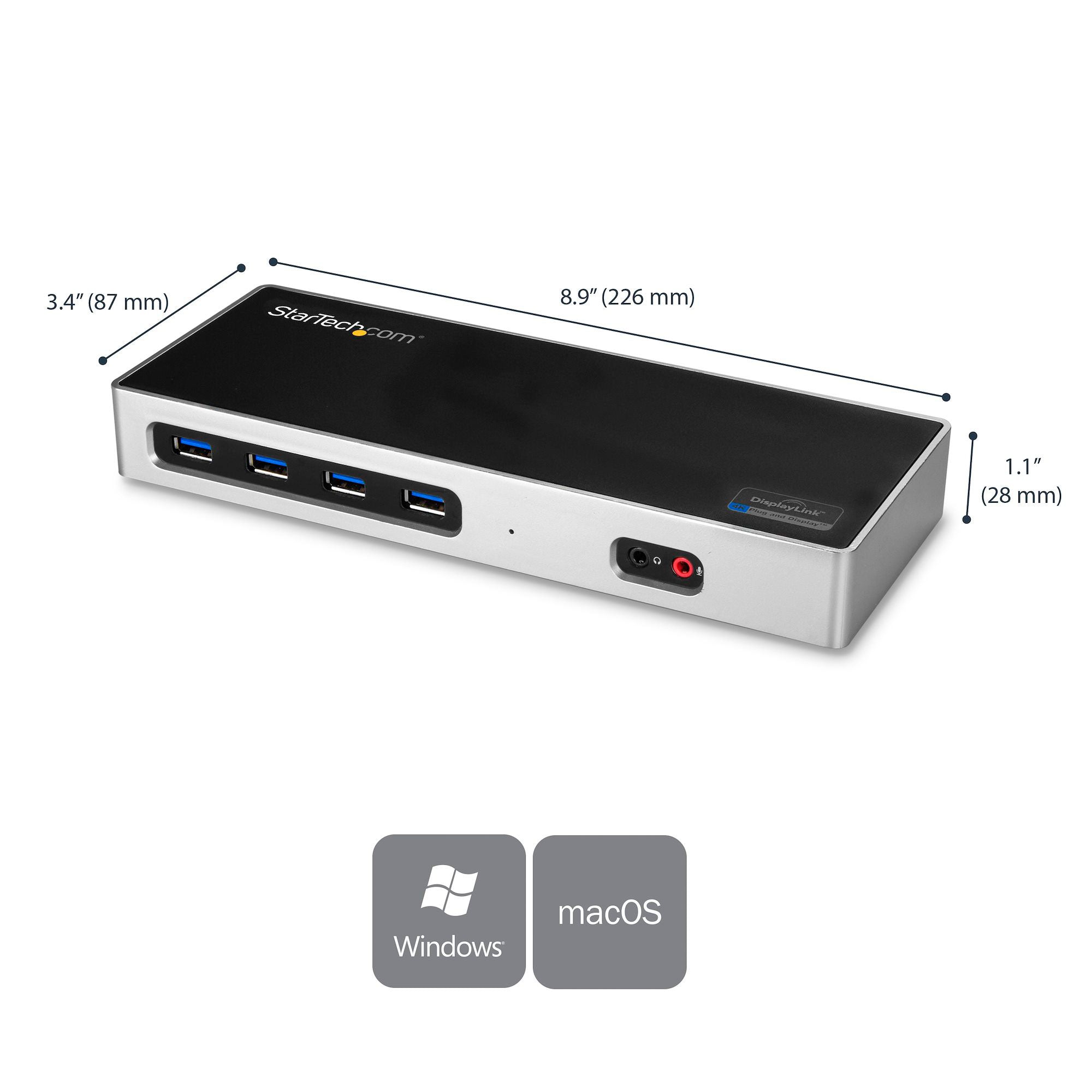 StarTech.com DK30A2DH Dual Monitor USB-C & USB-A Hybrid Dock Station (Open Box) - VMInnovations