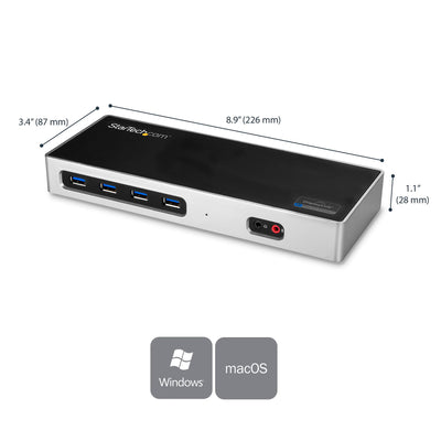 StarTech.com DK30A2DH Dual Monitor USB-C & USB-A Hybrid Dock Station (Open Box)