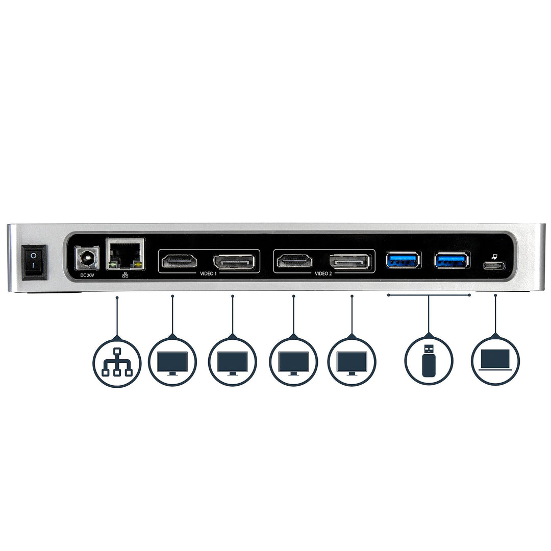 StarTech.com DK30A2DH Dual Monitor USB-C & USB-A Hybrid Dock Station (Open Box) - VMInnovations