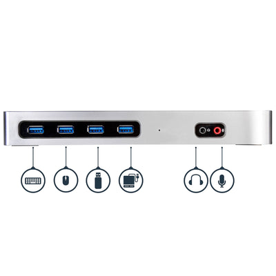 StarTech.com DK30A2DH USB-C & USB-A Hybrid Dock Station, No Power Supply (As Is)