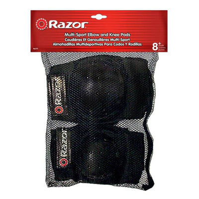 Razor Youth Multi-Sport Elbow & Knee Pad Safety Set - Black | 96771 (Open Box)