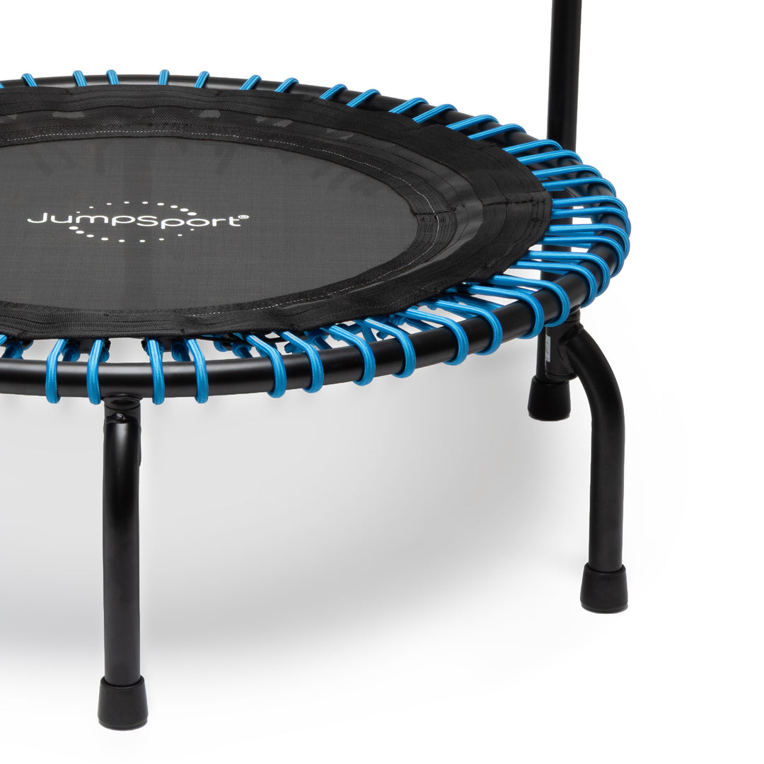 JumpSport 350 Series 39" Trampoline & Handle Bar Bundle, 30 Adjustable Bungees, Stable No-Tip Arched Legs, & 60 Day Streaming Trial